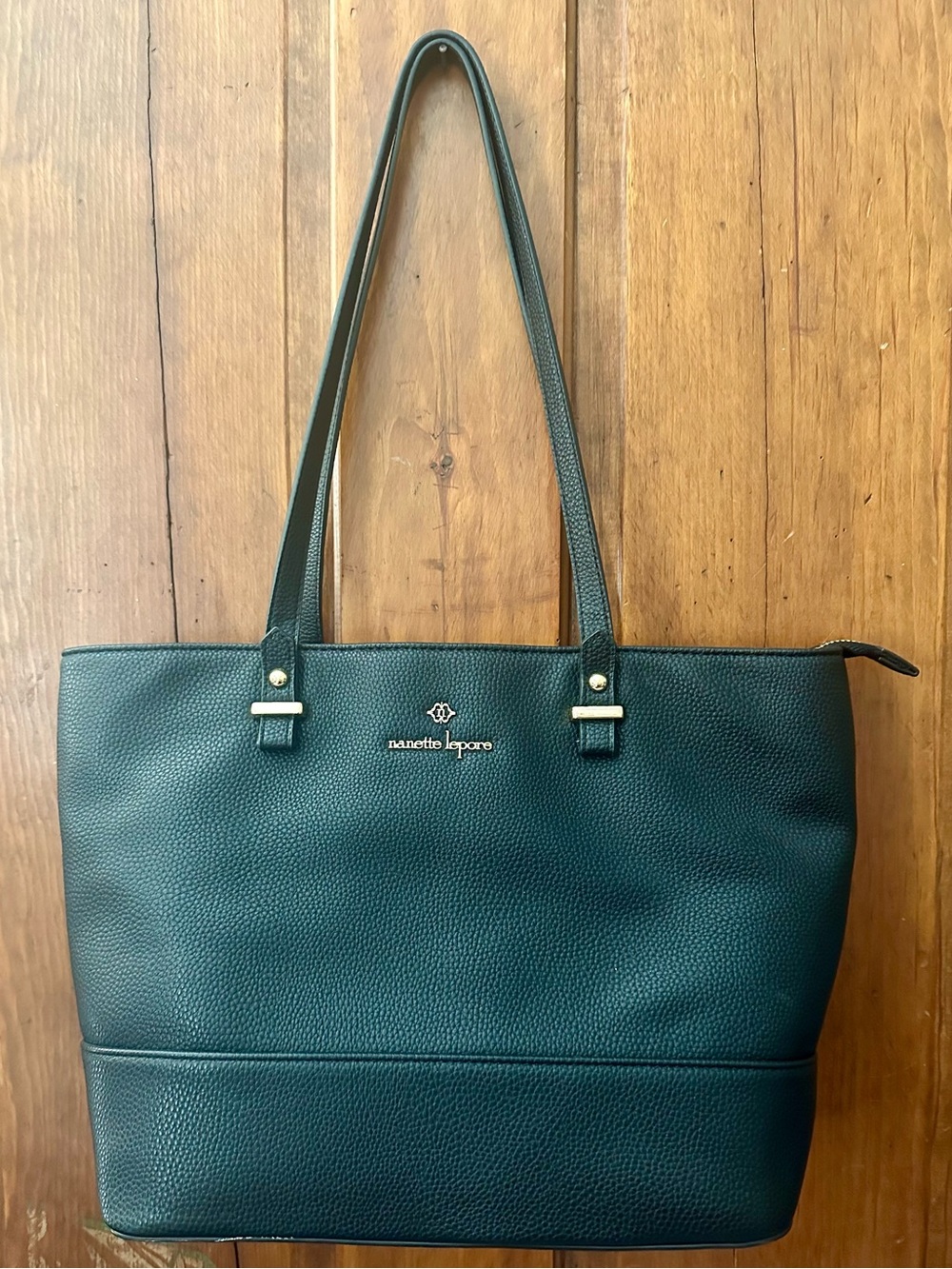 Nanette Lepore Black Pebbled Vegan Leather Brielle Tote Bag